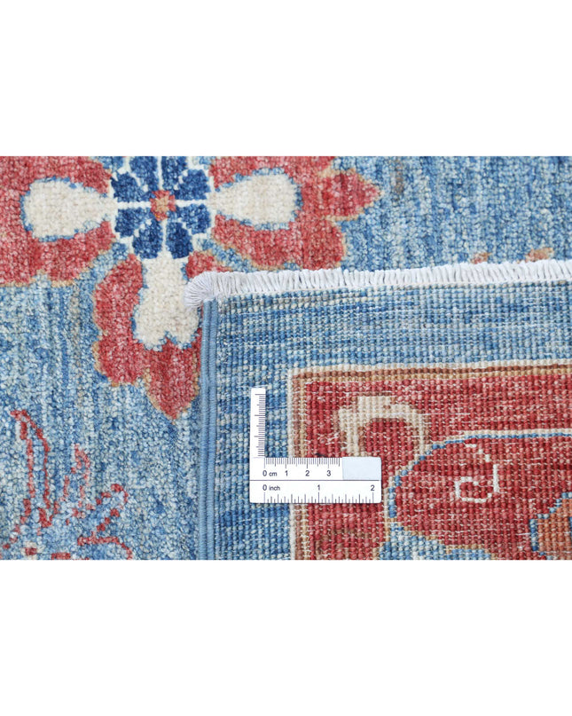 Suzani 6' 5" X 9' 6" Hand Knotted Wool Rug 6' 5" X 9' 6" (196 X 290) / Teal / Wool