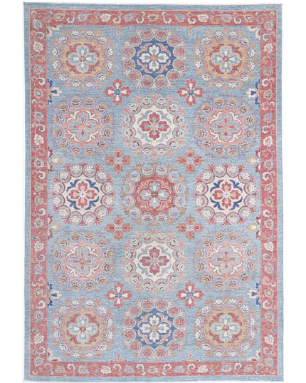 Suzani 6' 5" X 9' 6" Hand Knotted Wool Rug 6' 5" X 9' 6" (196 X 290) / Teal / Wool