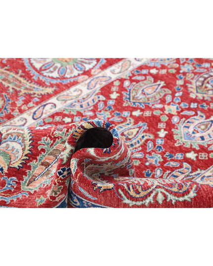 Suzani 5' 8" X 8' 0" Hand Knotted Wool Rug 5' 8" X 8' 0" (173 X 244) / Red / Wool