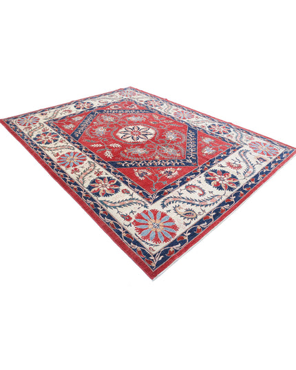 Suzani 7' 6" X 10' 0" Hand Knotted Wool Rug 7' 6" X 10' 0" (229 X 305) / Red / Wool