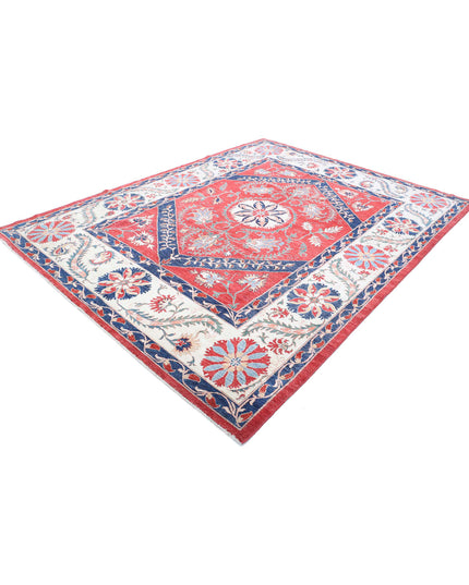 Suzani 7' 6" X 10' 0" Hand Knotted Wool Rug 7' 6" X 10' 0" (229 X 305) / Red / Wool