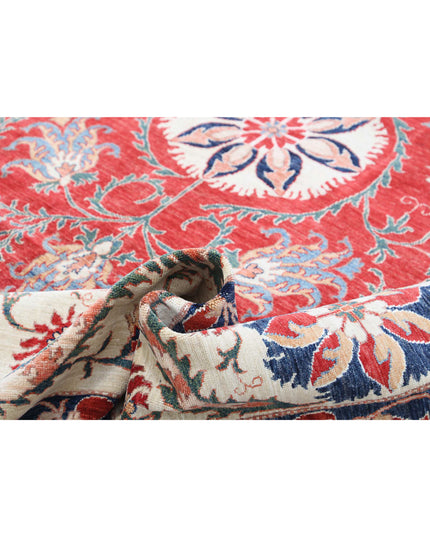 Suzani 7' 6" X 10' 0" Hand Knotted Wool Rug 7' 6" X 10' 0" (229 X 305) / Red / Wool