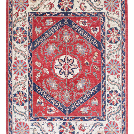 Suzani 7' 6" X 10' 0" Hand Knotted Wool Rug 7' 6" X 10' 0" (229 X 305) / Red / Wool