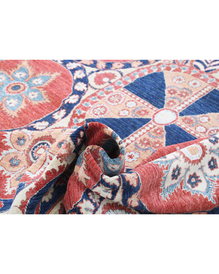 Suzani 6' 7" X 9' 7" Hand Knotted Wool Rug 6' 7" X 9' 7" (201 X 292) / Ivory / Wool