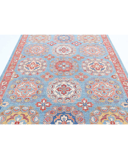 Suzani 6' 3" X 8' 8" Hand Knotted Wool Rug 6' 3" X 8' 8" (191 X 264) / Blue / Wool