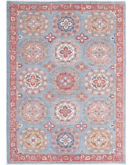 Suzani 6' 3" X 8' 8" Hand Knotted Wool Rug 6' 3" X 8' 8" (191 X 264) / Blue / Wool