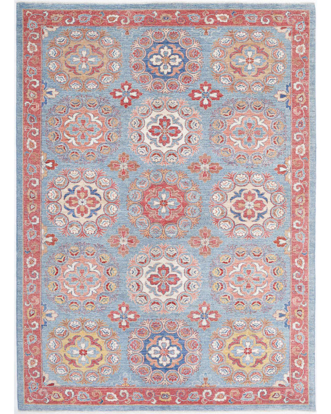 Suzani 6' 3" X 8' 8" Hand Knotted Wool Rug 6' 3" X 8' 8" (191 X 264) / Blue / Wool