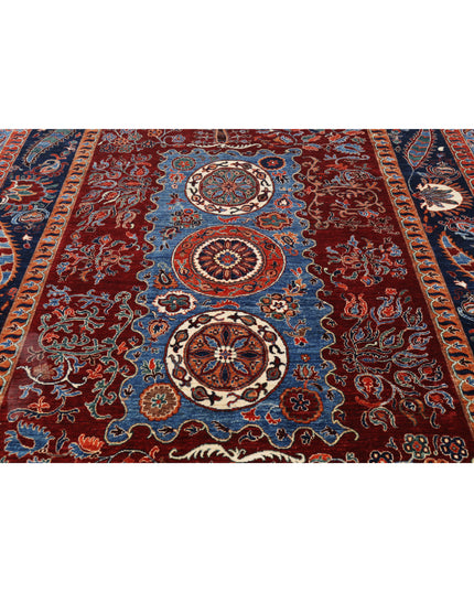 Suzani 8' 2" X 10' 5" Hand Knotted Wool Rug 8' 2" X 10' 5" (249 X 318) / Red / Wool
