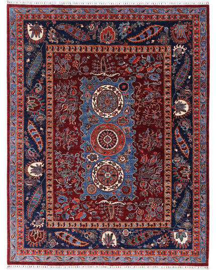 Suzani 8' 2" X 10' 5" Hand Knotted Wool Rug 8' 2" X 10' 5" (249 X 318) / Red / Wool