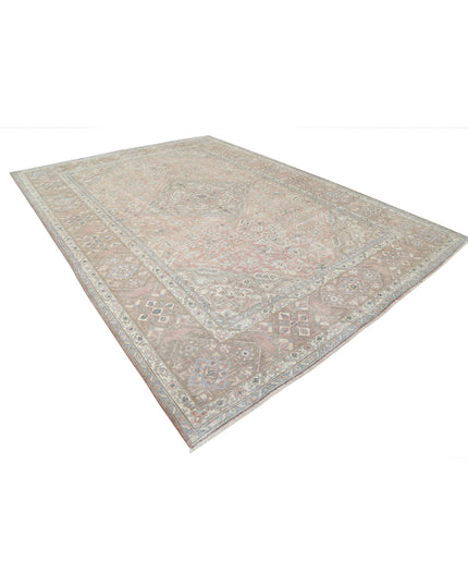 Tabriz 9' 4" X 13' 0" Hand Knotted Wool Rug 9' 4" X 13' 0" (284 X 396) / Pink / Wool