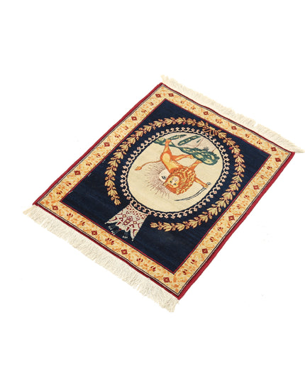 Tabriz 1' 6" X 1' 9" Hand Knotted Wool Rug 1' 6" X 1' 9" (46 X 53) / Blue / Wool