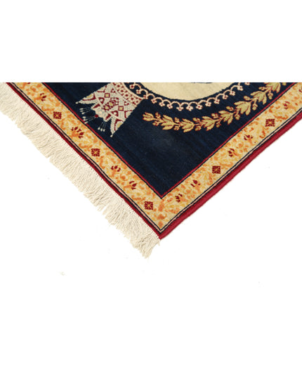 Tabriz 1' 6" X 1' 9" Hand Knotted Wool Rug 1' 6" X 1' 9" (46 X 53) / Blue / Wool