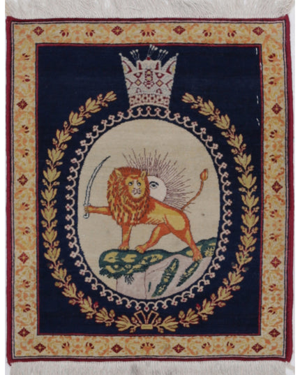 Tabriz 1' 6" X 1' 9" Hand Knotted Wool Rug 1' 6" X 1' 9" (46 X 53) / Blue / Wool