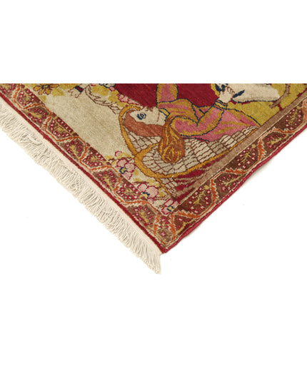 Tabriz 1' 10" X 2' 6" Hand Knotted Wool Rug 1' 10" X 2' 6" (56 X 76) / Red / Wool