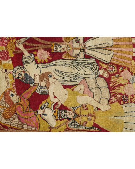 Tabriz 1' 10" X 2' 6" Hand Knotted Wool Rug 1' 10" X 2' 6" (56 X 76) / Red / Wool