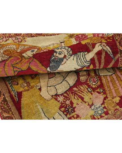 Tabriz 1' 10" X 2' 6" Hand Knotted Wool Rug 1' 10" X 2' 6" (56 X 76) / Red / Wool
