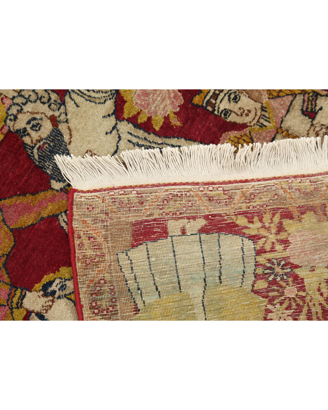 Tabriz 1' 10" X 2' 6" Hand Knotted Wool Rug 1' 10" X 2' 6" (56 X 76) / Red / Wool