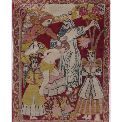 Tabriz 1' 10" X 2' 6" Hand Knotted Wool Rug 1' 10" X 2' 6" (56 X 76) / Red / Wool