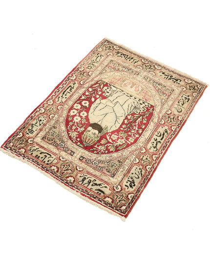 Tabriz 2' 0" X 2' 9" Hand Knotted Wool Rug 2' 0" X 2' 9" (61 X 84) / Red / Wool