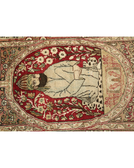 Tabriz 2' 0" X 2' 9" Hand Knotted Wool Rug 2' 0" X 2' 9" (61 X 84) / Red / Wool