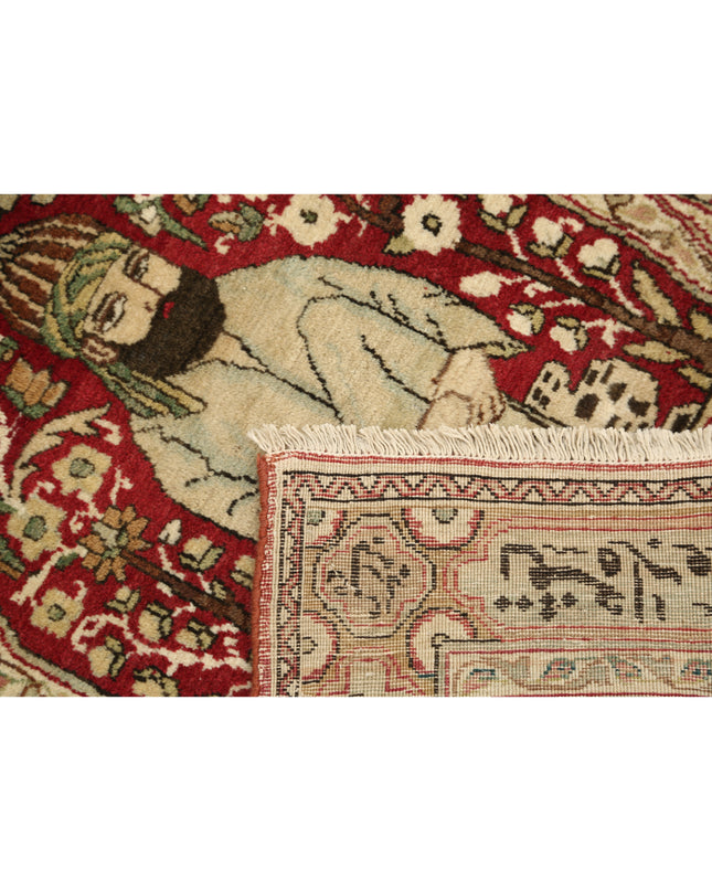 Tabriz 2' 0" X 2' 9" Hand Knotted Wool Rug 2' 0" X 2' 9" (61 X 84) / Red / Wool