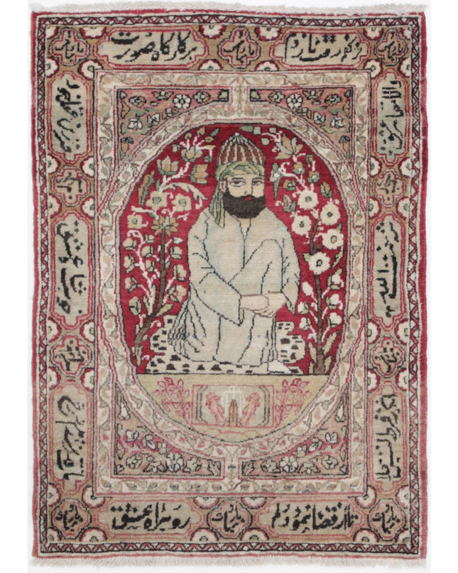 Tabriz 2' 0" X 2' 9" Hand Knotted Wool Rug 2' 0" X 2' 9" (61 X 84) / Red / Wool