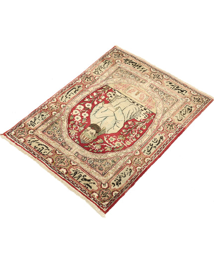 Tabriz 2' 0" X 2' 9" Hand Knotted Wool Rug 2' 0" X 2' 9" (61 X 84) / Red / Wool