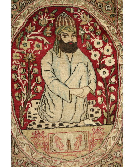 Tabriz 2' 0" X 2' 9" Hand Knotted Wool Rug 2' 0" X 2' 9" (61 X 84) / Red / Wool