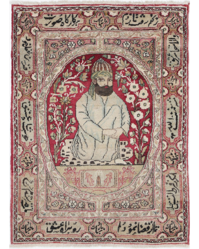 Tabriz 2' 0" X 2' 9" Hand Knotted Wool Rug 2' 0" X 2' 9" (61 X 84) / Red / Wool