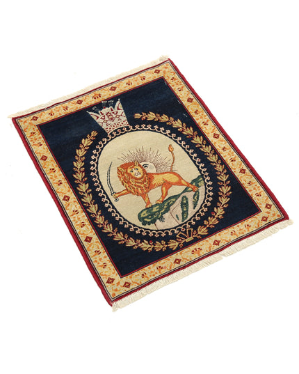 Tabriz 1' 5" X 1' 9" Hand Knotted Wool Rug 1' 5" X 1' 9" (43 X 53) / Blue / Wool