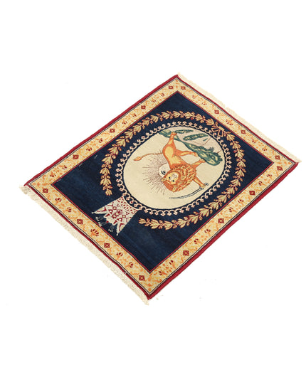 Tabriz 1' 5" X 1' 9" Hand Knotted Wool Rug 1' 5" X 1' 9" (43 X 53) / Blue / Wool