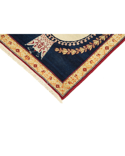 Tabriz 1' 5" X 1' 9" Hand Knotted Wool Rug 1' 5" X 1' 9" (43 X 53) / Blue / Wool