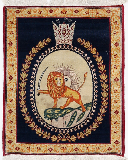 Tabriz 1' 5" X 1' 9" Hand Knotted Wool Rug 1' 5" X 1' 9" (43 X 53) / Blue / Wool