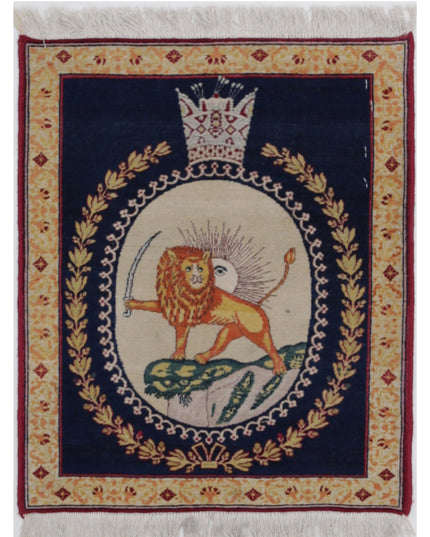 Tabriz 1' 5" X 1' 9" Hand Knotted Wool Rug 1' 5" X 1' 9" (43 X 53) / Blue / Wool