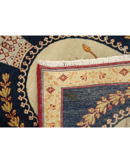 Tabriz 1' 5" X 1' 9" Hand Knotted Wool Rug 1' 5" X 1' 9" (43 X 53) / Blue / Wool