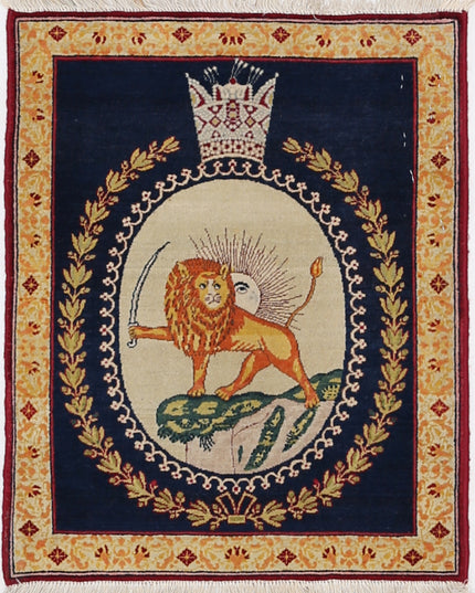 Tabriz 1' 5" X 1' 9" Hand Knotted Wool Rug 1' 5" X 1' 9" (43 X 53) / Blue / Wool