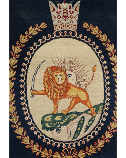 Tabriz 1' 5" X 1' 9" Hand Knotted Wool Rug 1' 5" X 1' 9" (43 X 53) / Blue / Wool