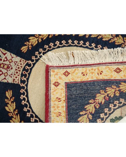 Tabriz 1' 5" X 1' 9" Hand Knotted Wool Rug 1' 5" X 1' 9" (43 X 53) / Blue / Wool