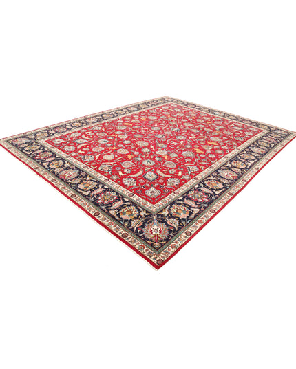Tabriz 9' 9" X 12' 4" Hand Knotted Wool Rug 9' 9" X 12' 4" (297 X 376) / Burgundy / Wool