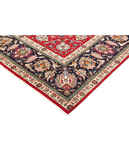 Tabriz 9' 9" X 12' 4" Hand Knotted Wool Rug 9' 9" X 12' 4" (297 X 376) / Burgundy / Wool