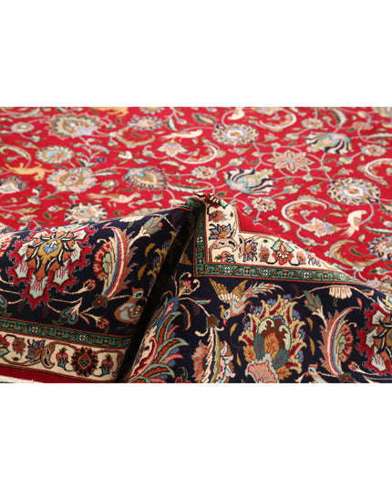 Tabriz 9' 9" X 12' 4" Hand Knotted Wool Rug 9' 9" X 12' 4" (297 X 376) / Burgundy / Wool