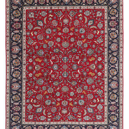 Tabriz 9' 9" X 12' 4" Hand Knotted Wool Rug 9' 9" X 12' 4" (297 X 376) / Burgundy / Wool