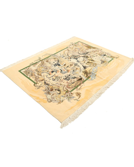 Tabriz 6' 4" X 4' 7" Hand Knotted Wool Rug 6' 4" X 4' 7" (193 X 140) / Gold / Wool