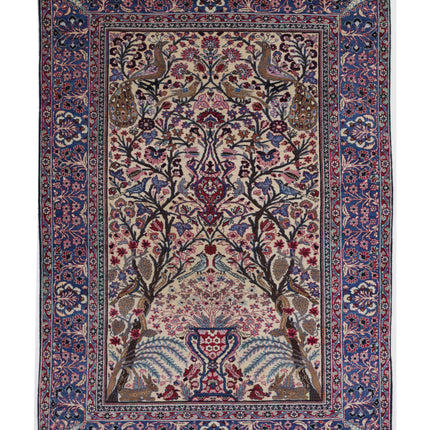 Tabriz 4' 2" X 6' 1" Hand Knotted Wool Rug 4' 2" X 6' 1" (127 X 185) / Ivory / Wool