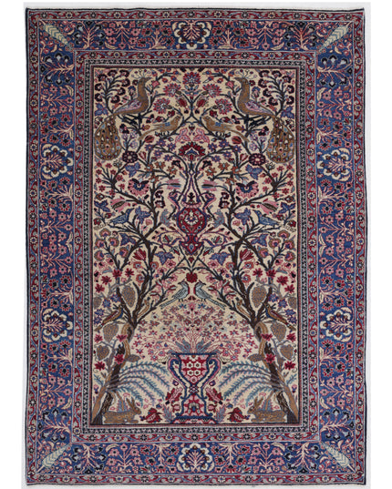 Tabriz 4' 2" X 6' 1" Hand Knotted Wool Rug 4' 2" X 6' 1" (127 X 185) / Ivory / Wool