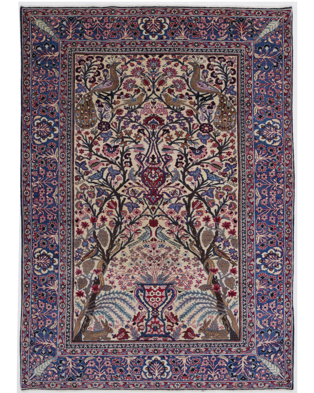 Tabriz 4' 2" X 6' 1" Hand Knotted Wool Rug 4' 2" X 6' 1" (127 X 185) / Ivory / Wool