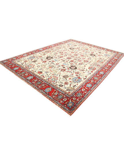 Tabriz 8' 9" X 11' 10" Hand Knotted Wool Rug 8' 9" X 11' 10" (267 X 361) / Ivory / Wool
