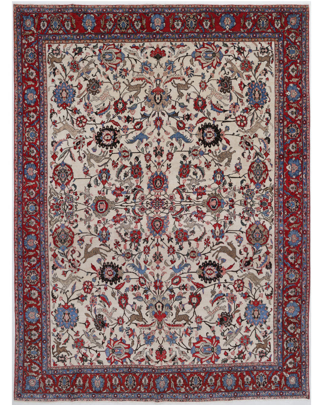 Tabriz 8' 9" X 11' 10" Hand Knotted Wool Rug 8' 9" X 11' 10" (267 X 361) / Ivory / Wool