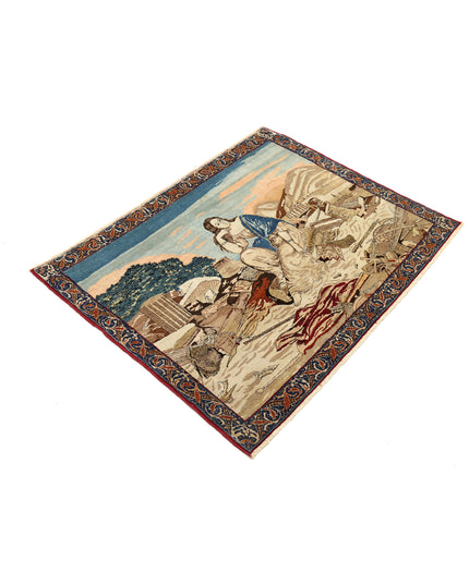Tabriz 3' 8" X 2' 10" Hand Knotted Wool Rug 3' 8" X 2' 10" (112 X 86) / Ivory / Wool
