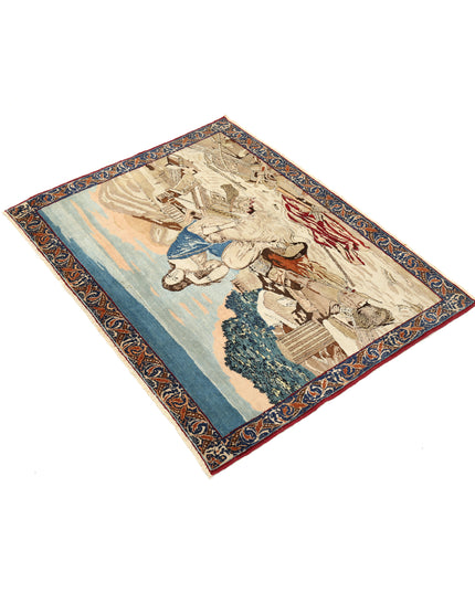 Tabriz 3' 8" X 2' 10" Hand Knotted Wool Rug 3' 8" X 2' 10" (112 X 86) / Ivory / Wool